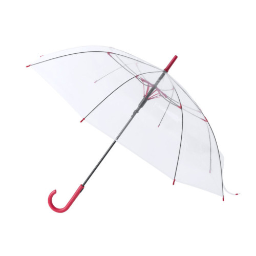 transparenter Regenschirm Fantux rot