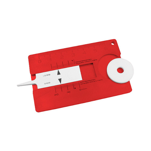 Reifenprofilmesser im Scheckkartenformat rot