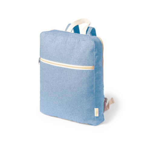 Rucksack aus recycelter Baumwolle blau