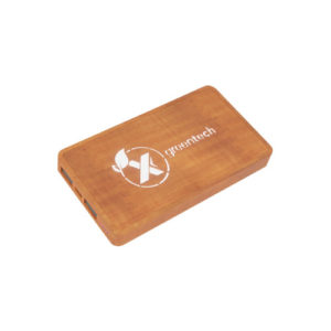 SCX.design P38 Powerbank aus Holz mit Leuchtlogo