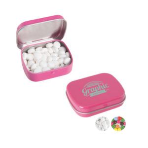 Scharnierblechdose mit Minties rosa