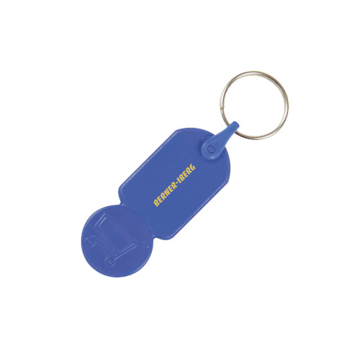 Schlüsselanhänger Einkaufswagen Münze dunkelblau