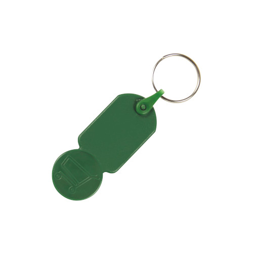 Schlüsselanhänger Einkaufswagen Münze dunkelgrün