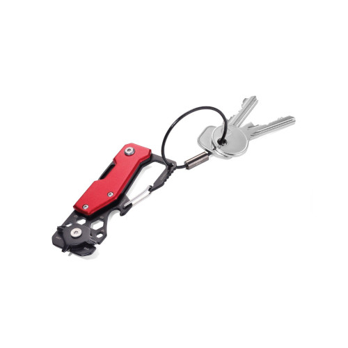 Schlüsselanhänger Mini Werkzeug 10 Funktionen rot