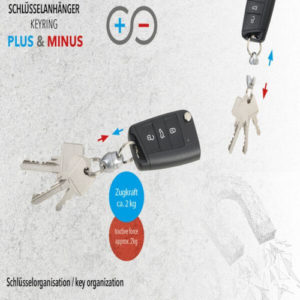 Schlüsselanhänger Plus & Minus hell