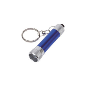Schlüsselanhänger Taschenlampe blau-silber