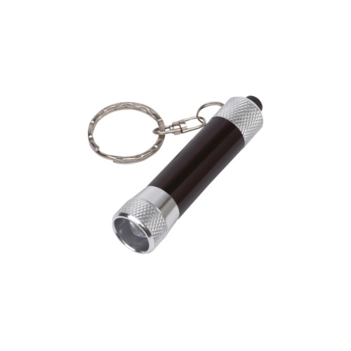Schlüsselanhänger Taschenlampe schwarz-silber