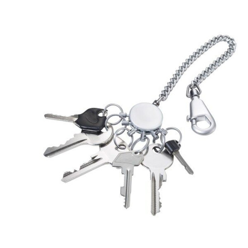Schlüsselanhänger mit Kette Patent-Chain grau-matt