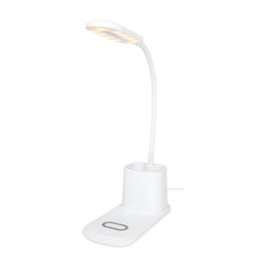 Schreibtischlampe und Organizer mit kabellosem Ladegerät
