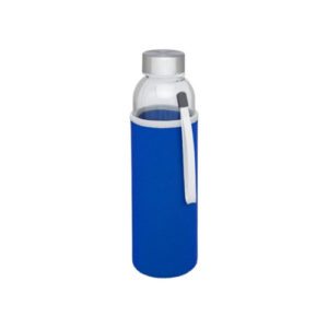 Sport Glasflasche mit Hülle 500 ml blau