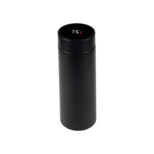 Thermoskanne mit digitalem Thermometer schwarz