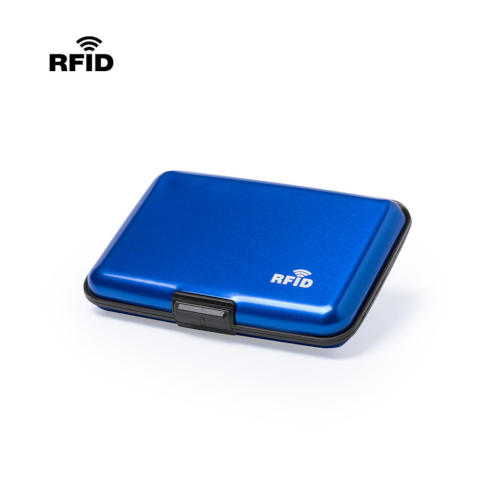 Visitenkartenetui mit RFID Sicherheitstechnologie blau