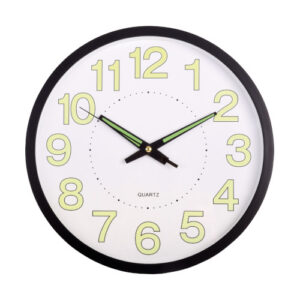 Wanduhr Sun mit leuchtenden Ziffern und Zeigern